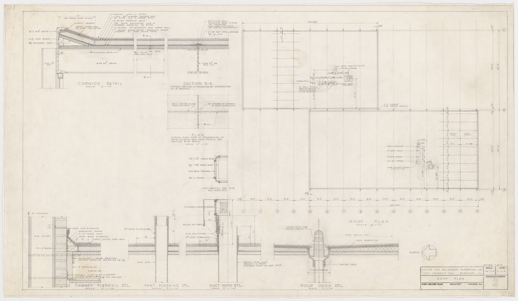 Robert H. McCormick House, Elmhurst, IL (Roof plan and sections)