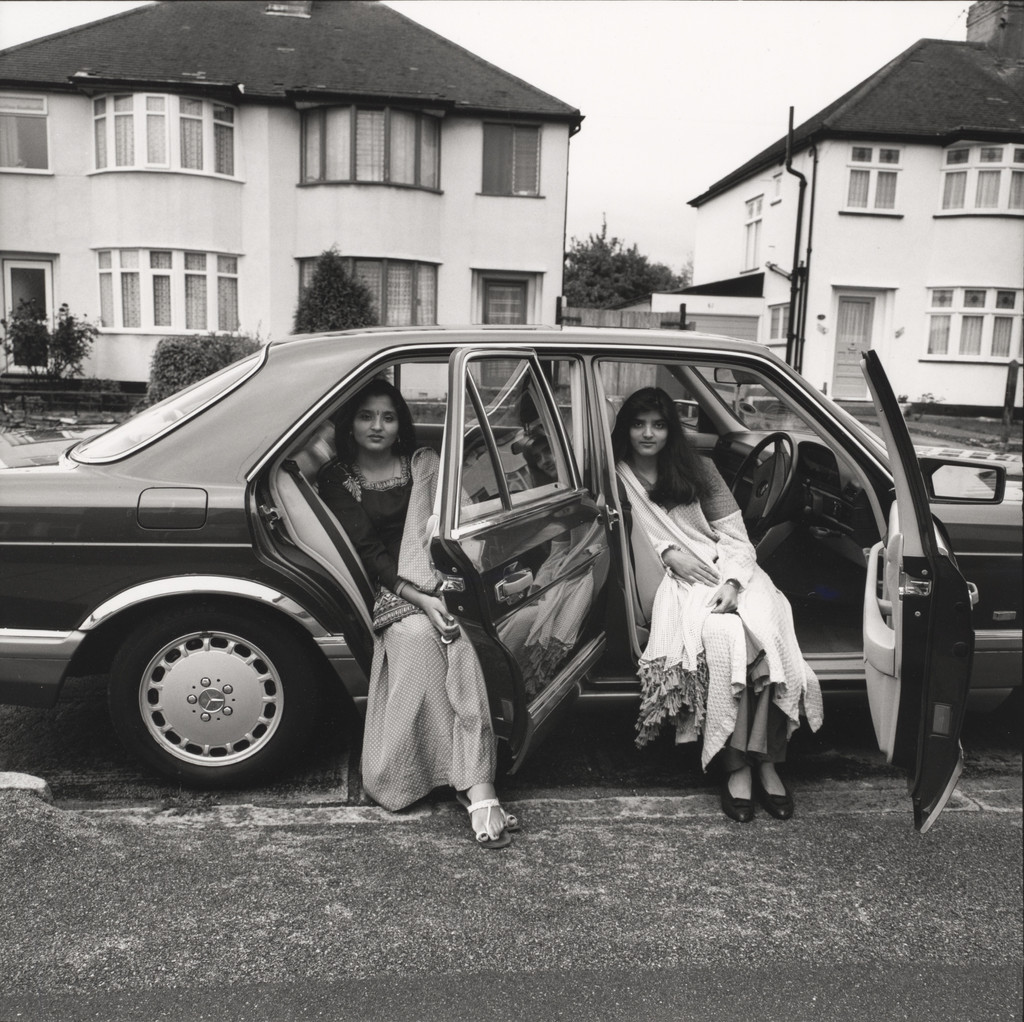 Shilpa and Sheetal in their car, Harrow, Middlesex