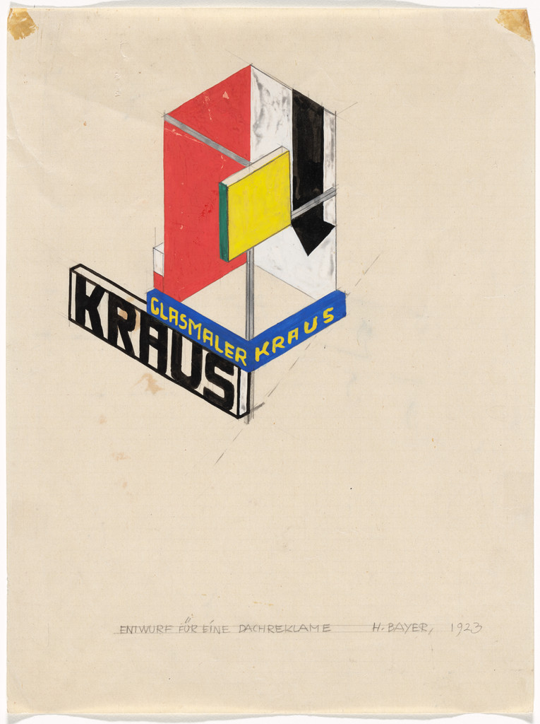 Roof Advertisement (Dachreklame). Promotional design for glass painter Ernst Kraus