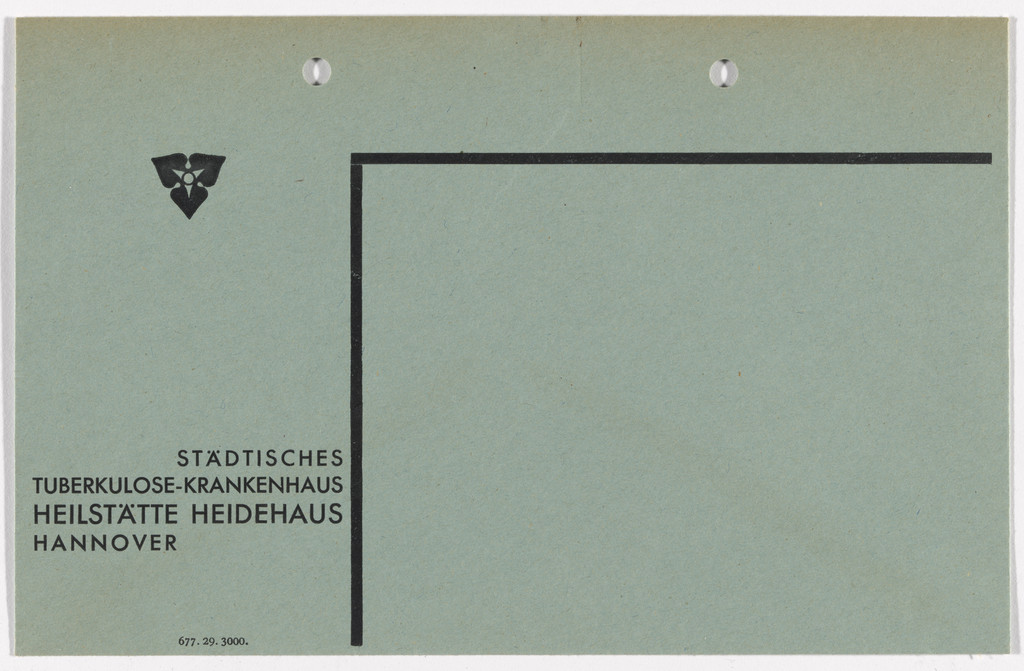 Stationery envelope for the State Tuberculosis Hospital, Sanitorium Heidehaus (Städtisches Tuberkulosekrankenhaus Heilstätte Heidehaus)