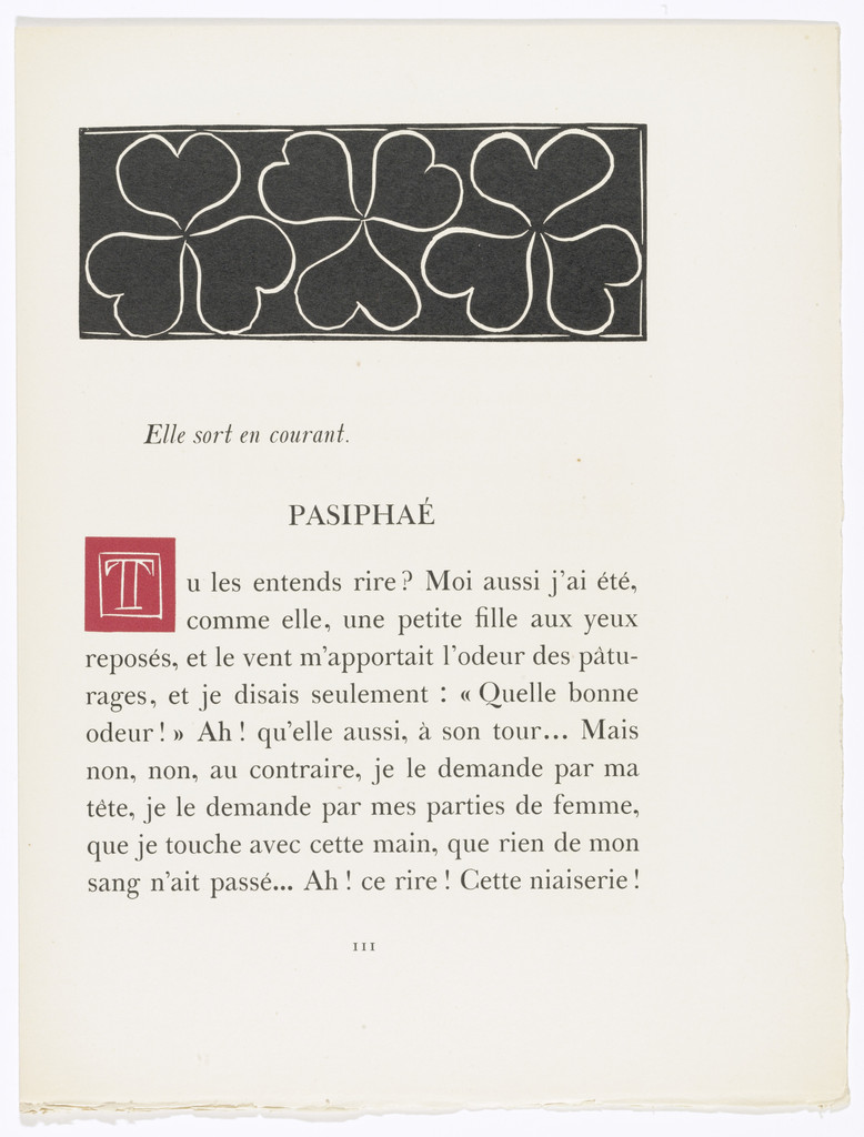 In-text plate (page 111) from Pasiphaé: Chant de Minos (Les Crétois)