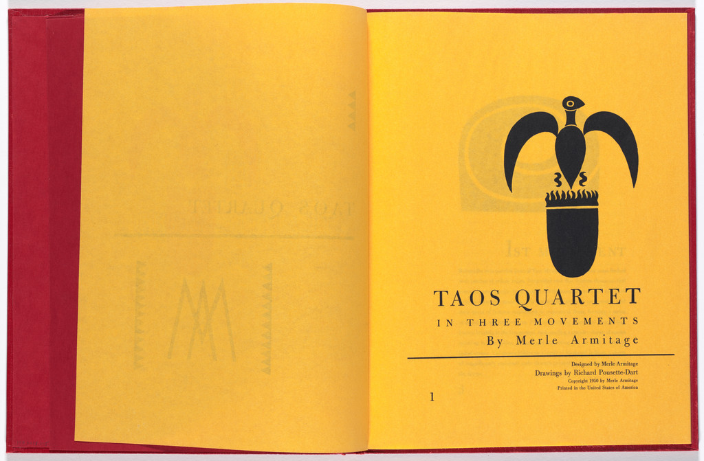 Title page from Taos Quartet in Three Movements by Merle Armitage