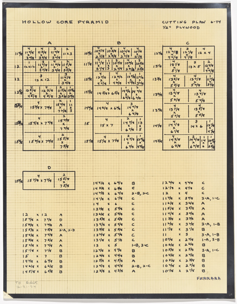 Hollow Core Pyramid (Drawing M148)