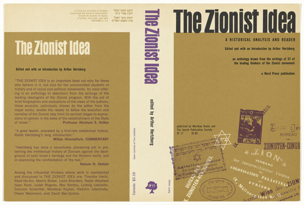Book cover for "The Zionist Idea" edited by Arthur Hertzberg
