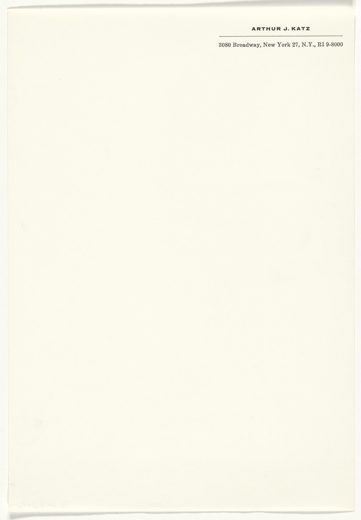Arthur J. Katz stationery