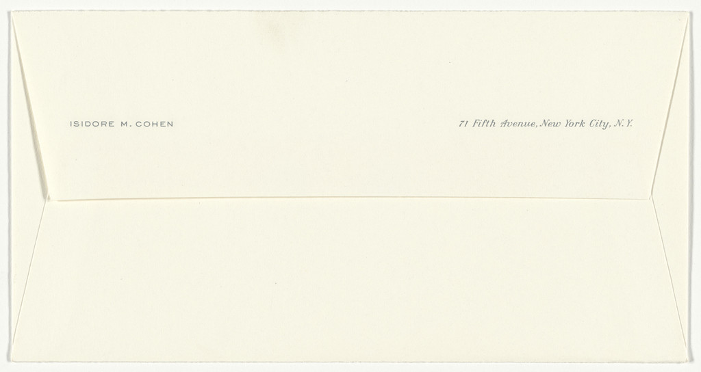Isodore M. Cohen stationery envelope