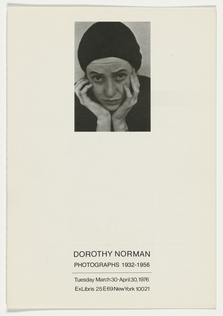 Pamphlet for the exhibition "Dorothy Norman" at Ex Libris