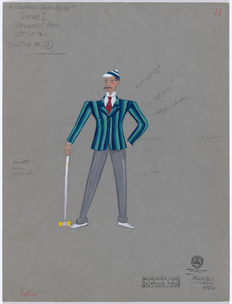 Croquet Man. Costume design for the ballet A Thousand Times Neigh