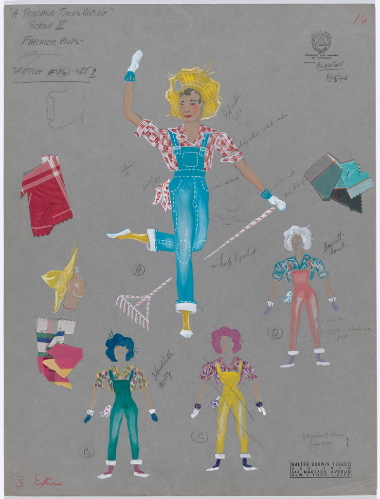 Farmer Boys. Costume design for the ballet A Thousand Times Neigh
