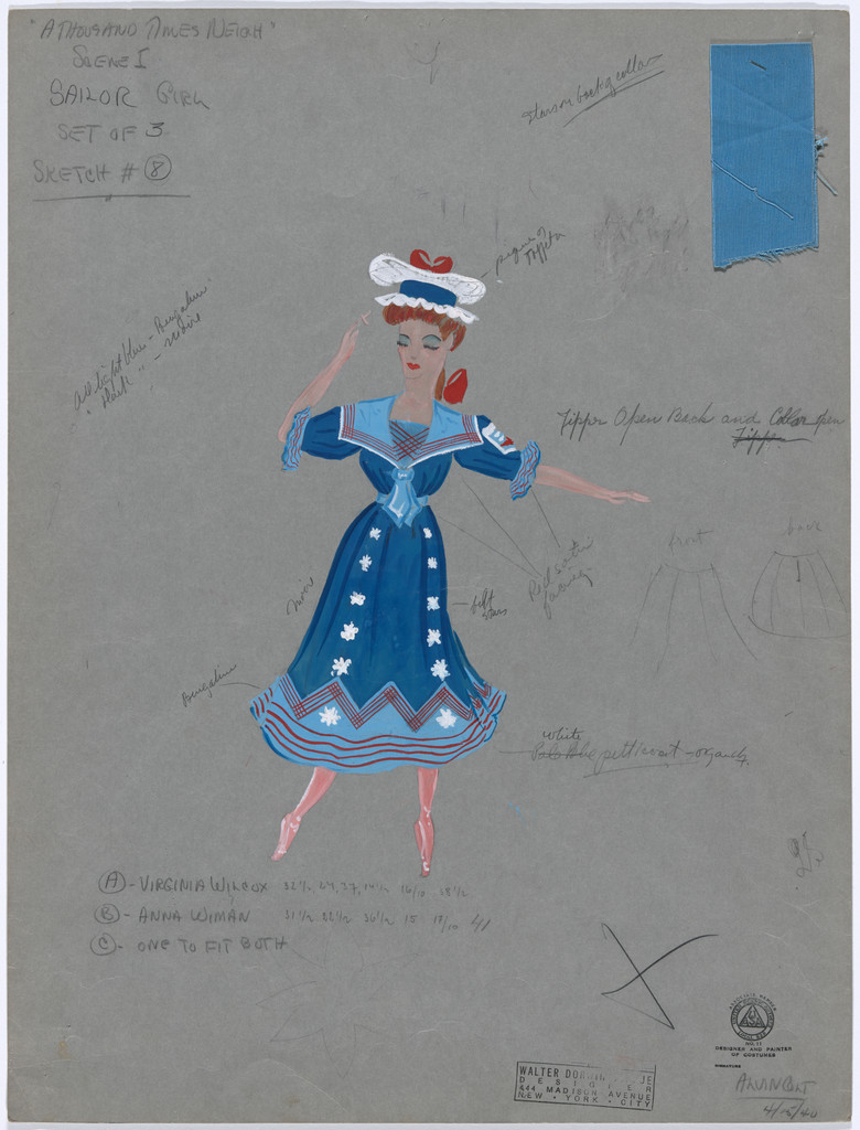 Sailor Girl. Costume design for the ballet A Thousand Times Neigh