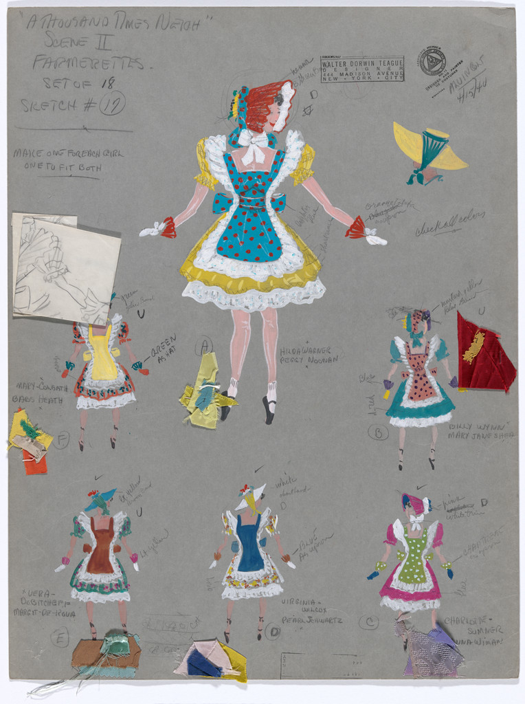 Farmerettes. Costume design for the ballet A Thousand Times Neigh