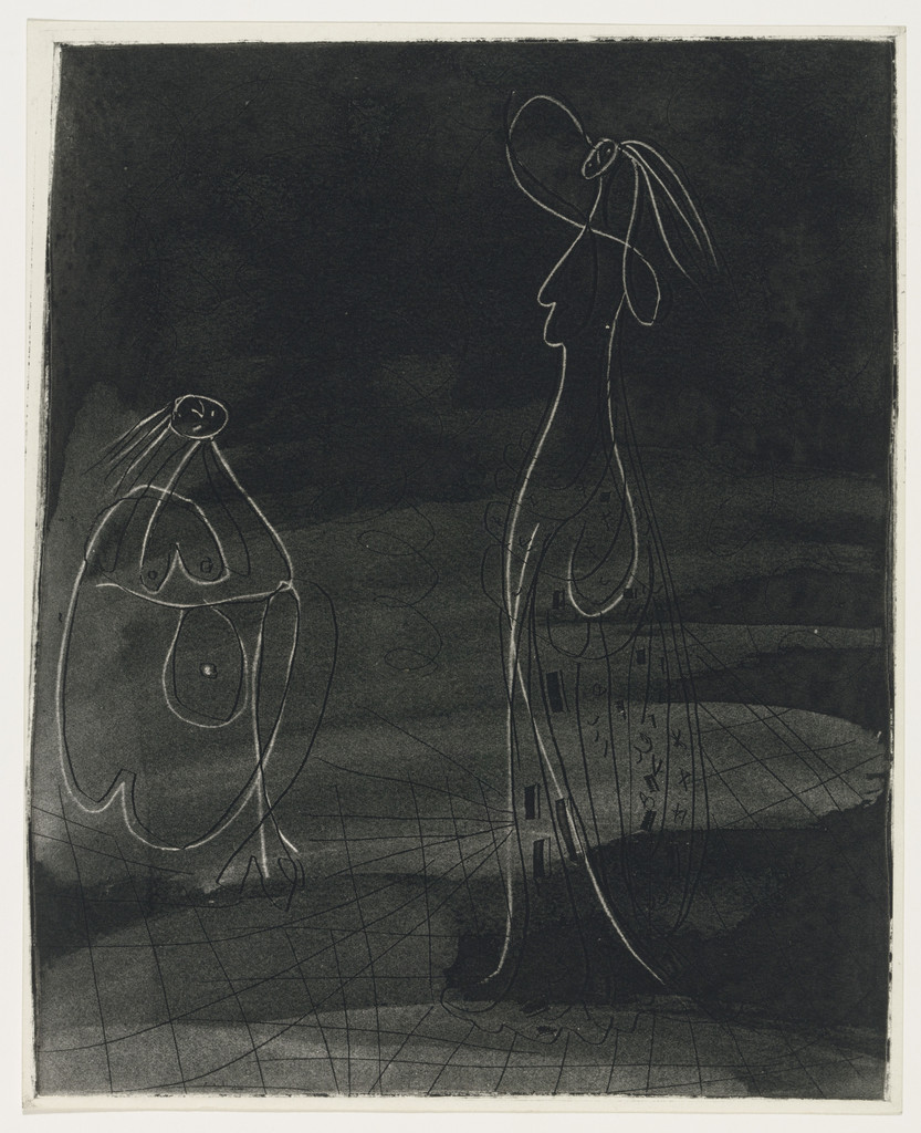 Variant of Two Bathers (2nd supplementary suite, plate 6) from the illustrated book La Chèvre-Feuille