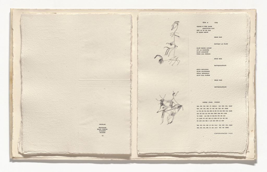 In-text plate (folio 11) from Poésie de mots inconnus