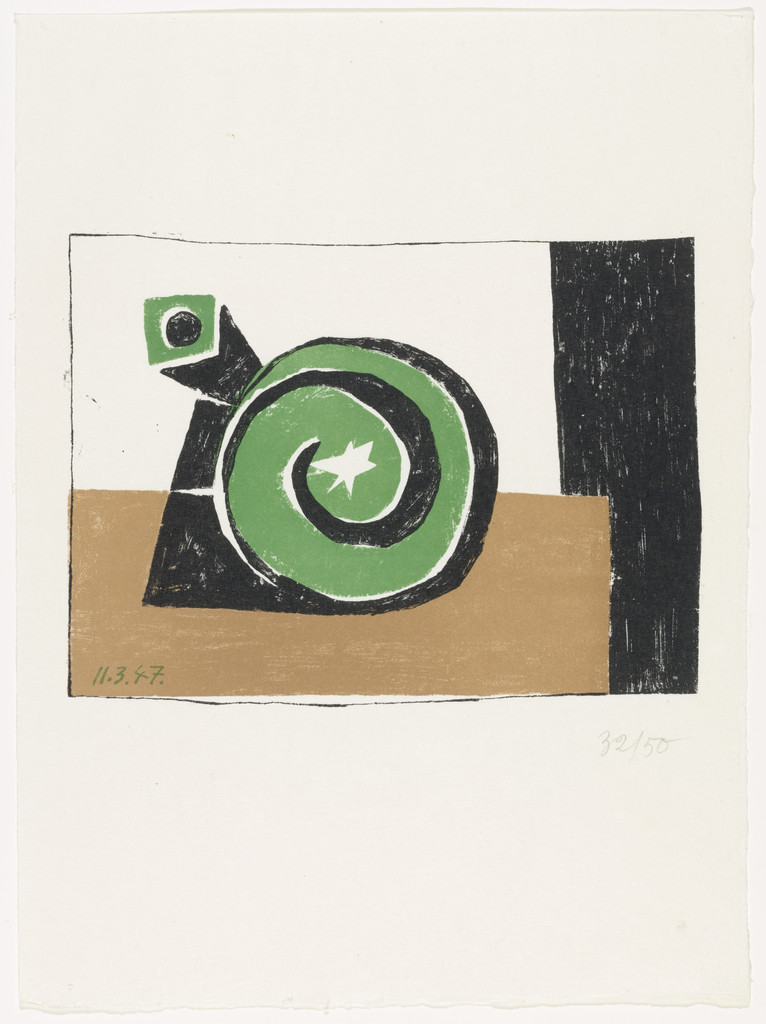 Composition or Composition in Three Colors (duplicate of plate from page 91, supplementary suite, plate 3) from Dans l'Atelier de Picasso