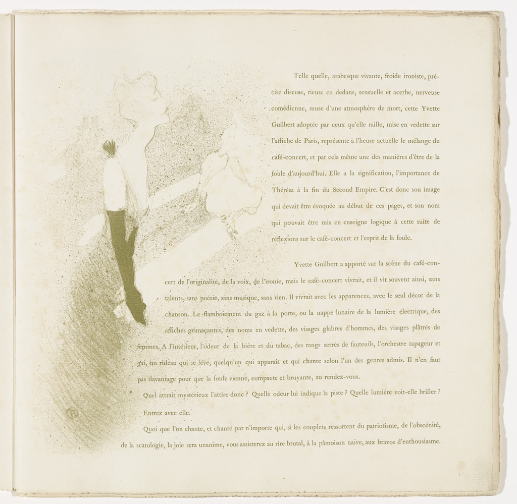 Plate 2 (in-text plate, folio 5) from Yvette Guilbert