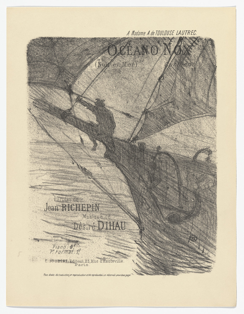 Night at Sea (Oceano nox) from Quatorze lithographies originales (Mélodies de Désiré Dihau)