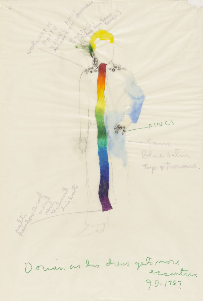 Dorian Gray as His Dress Gets More Eccentric. Costume design for the unrealized play The Picture of Dorian Gray