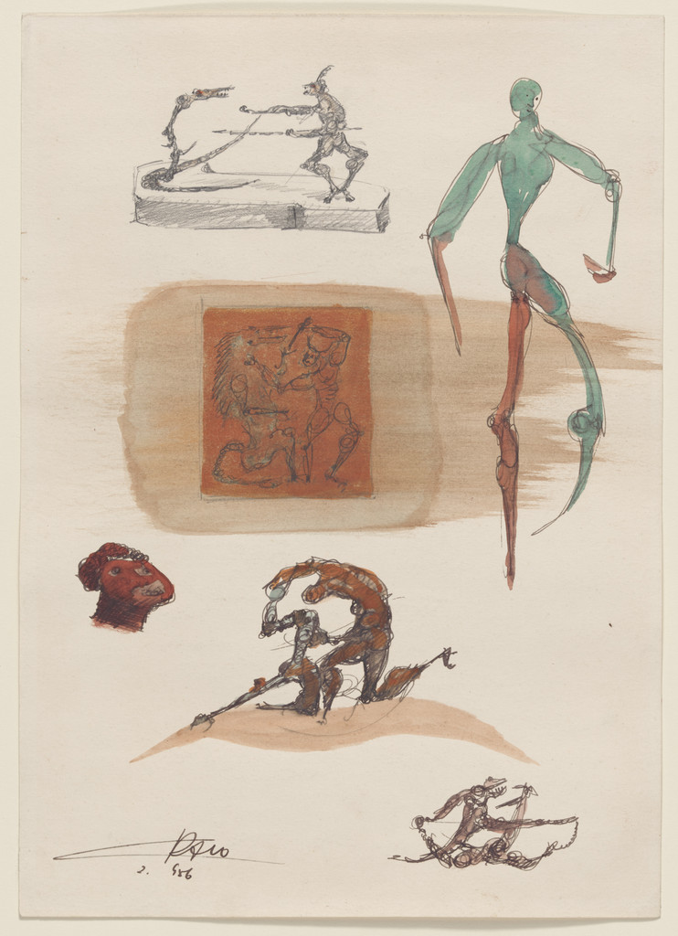 Studies for Sculptures - With Duelling Figures