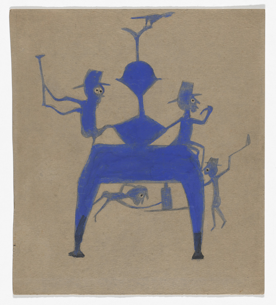 Figures on Blue Construction