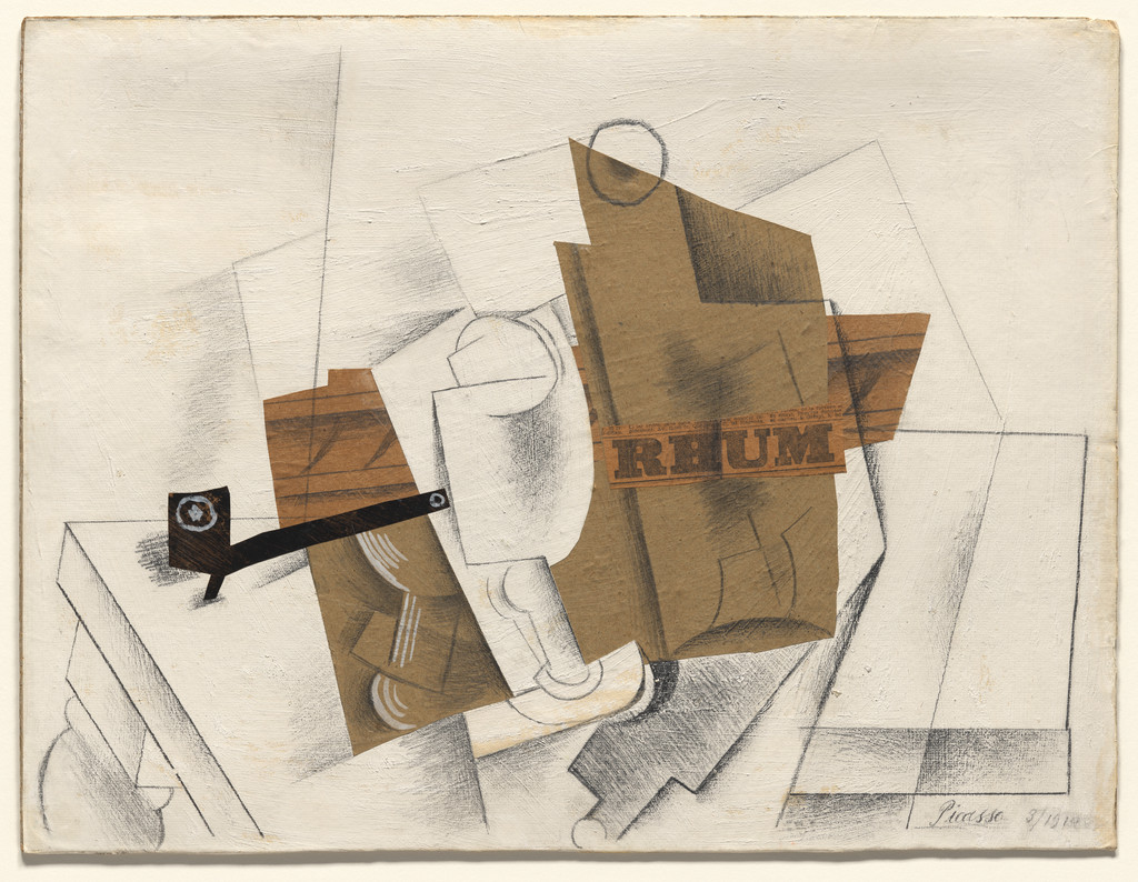 Pipe, Glass, Bottle of Rum