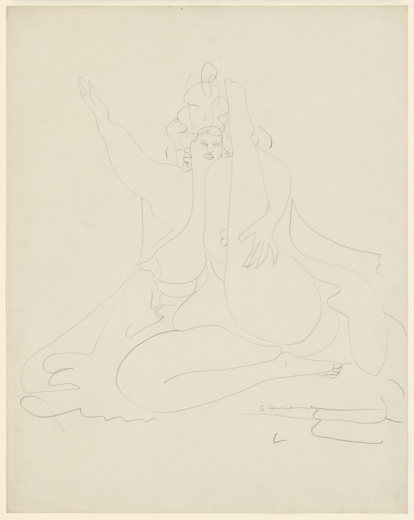 Seated Woman, with Drapery, Leg Raised