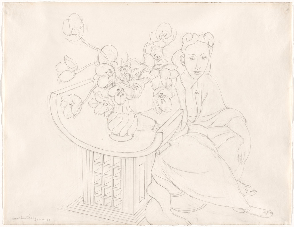 Seated Woman with Vase of Tulips