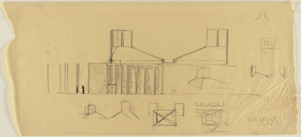 First Unitarian Church and School, Rochester, New York, Roof-structure and light-element sketches