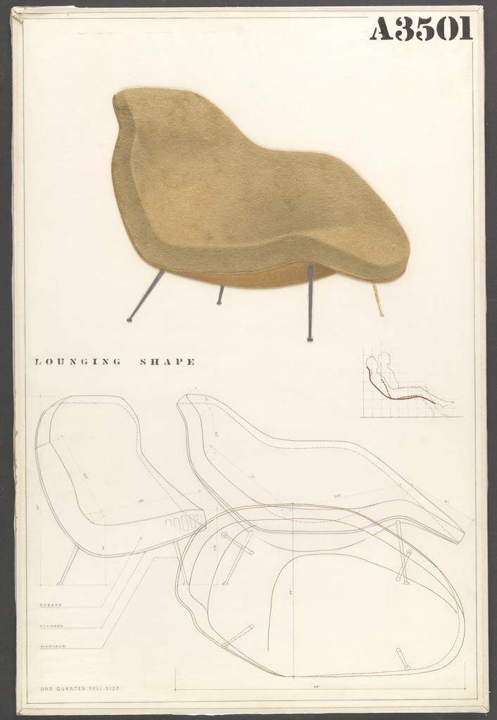 Lounge Chair (Entry Panel for MoMA Competition for Organic Design in Home Furnishings)
