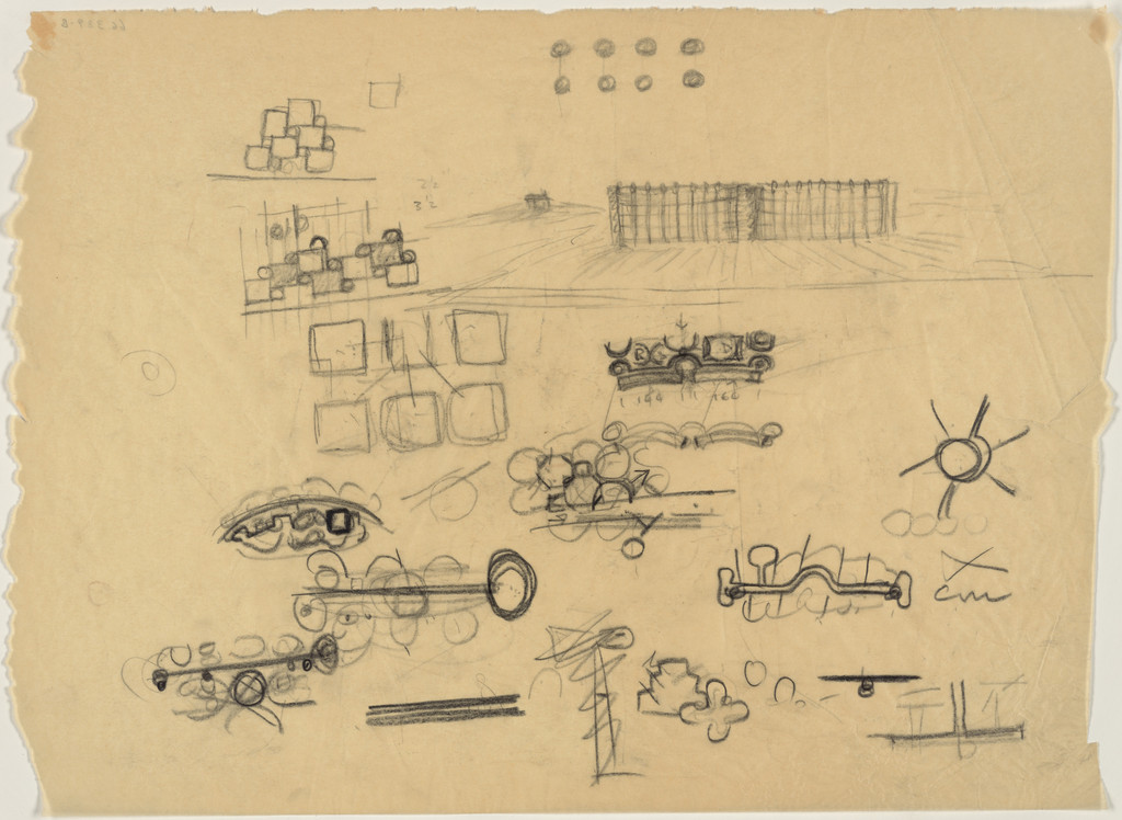 Eleanor Donnelley Erdman Hall, Bryn Mawr College, Bryn Mawr, Pennsylvania, Plan and elevation sketches