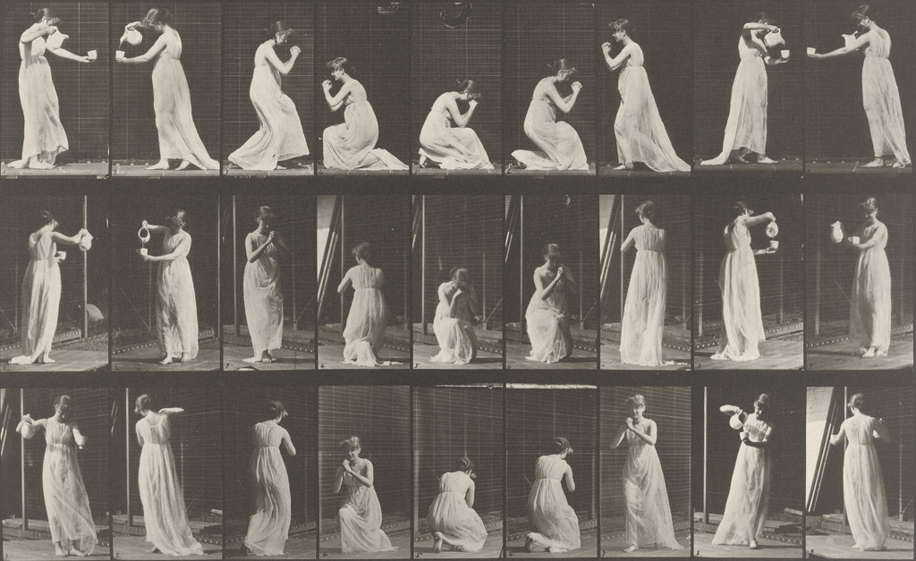 Miscellaneous, Stooping, Kneeling, etc.: Plate 502 from Animal Locomotion (1887)