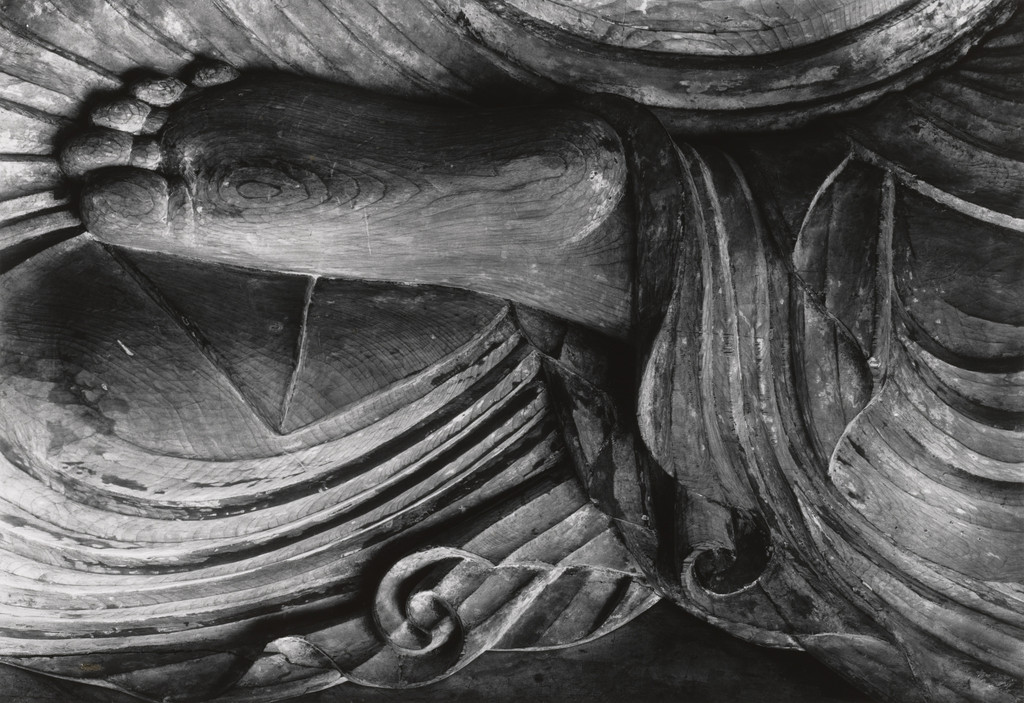 Detail of the Sitting Image of Buddha Shakyamuni in the Hall of Miroku, Muro-Ji, Nara