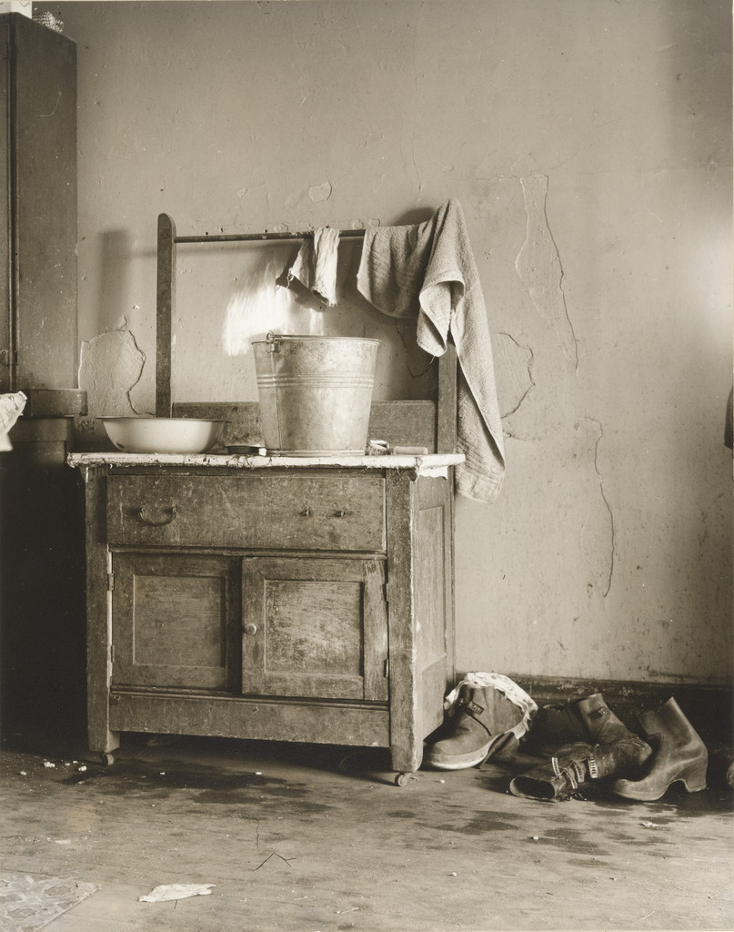Washstand in Corner of Kitchen of Edgar Allen's Home on Farm near Milford, Iowa