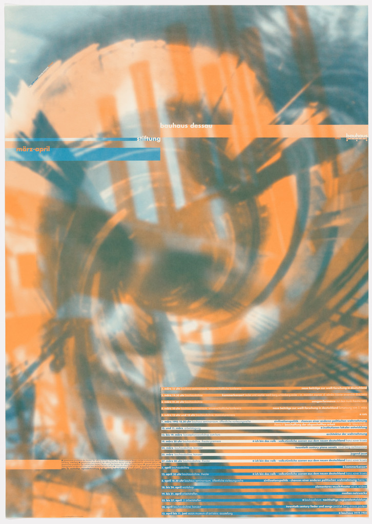 Stiftung Bauhaus Dessau, Marz-April 1995 (Foundation Bauhaus Dessau, March-April, Event Poster)