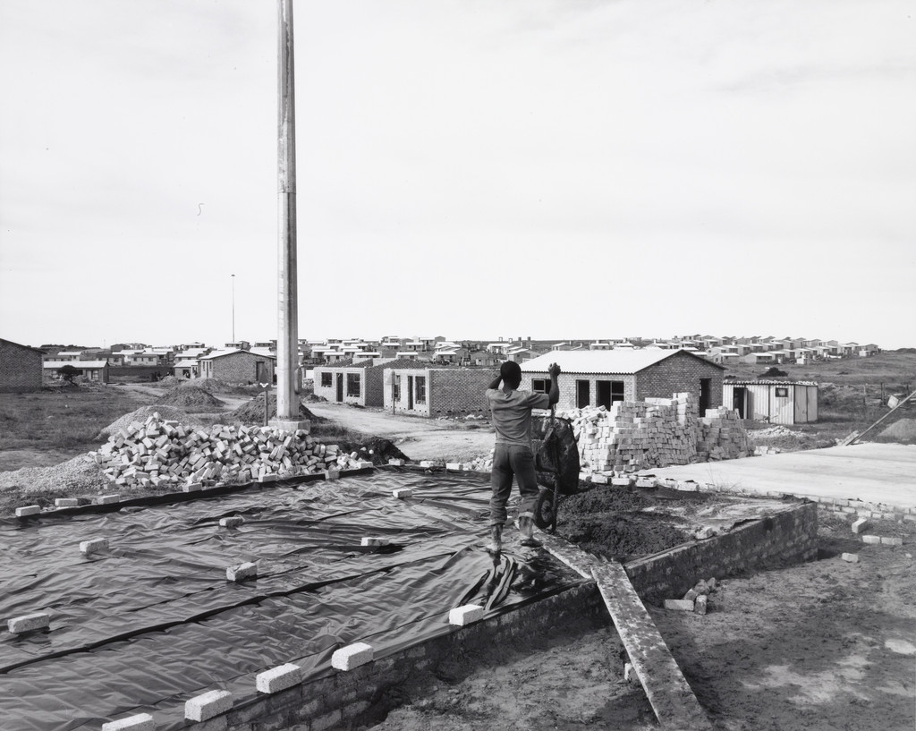 A Man Building His House on His Own Plot of Ground, Marselle Township, Kenton-on-Sea, Eastern Cape