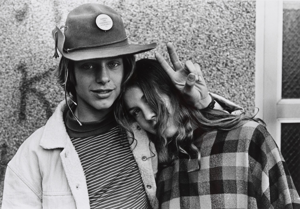 Young Couple for Peace, Anti-Vietnam War Rally, John F. Kennedy Square, Detroit, Michigan