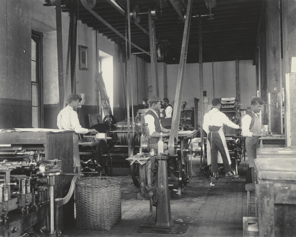 Printing. Foot and steam power