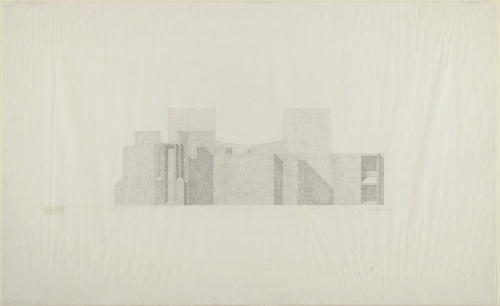First Unitarian Church and School, Rochester, New York, Final version: elevation