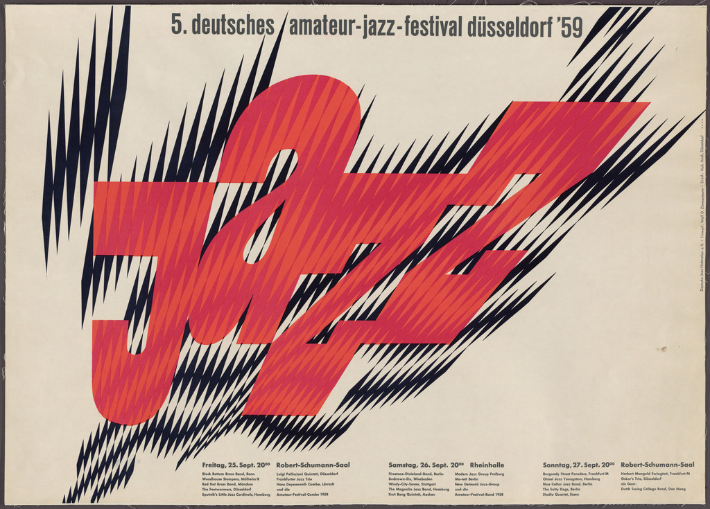 Jazz 5 (Poster for the 5th German Amateur Jazz Festival held in Dusseldorf, Germany)