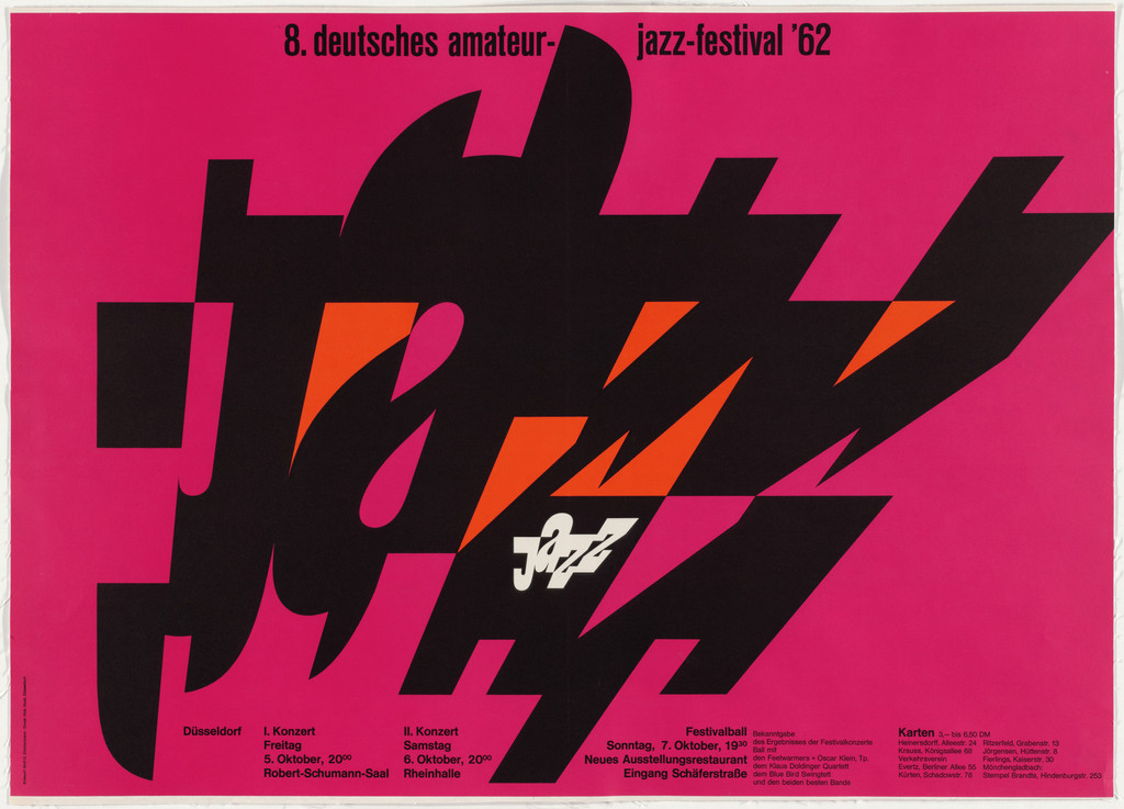 Jazz 8 (Poster for the 8th German Amateur Jazz Festival held in Dusseldorf, Germany)