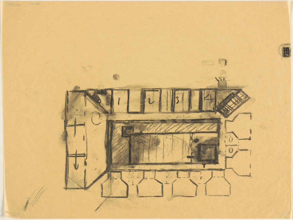 Indian Institute of Managementm, Ahmedabad, India, Plan sketch of classroom building