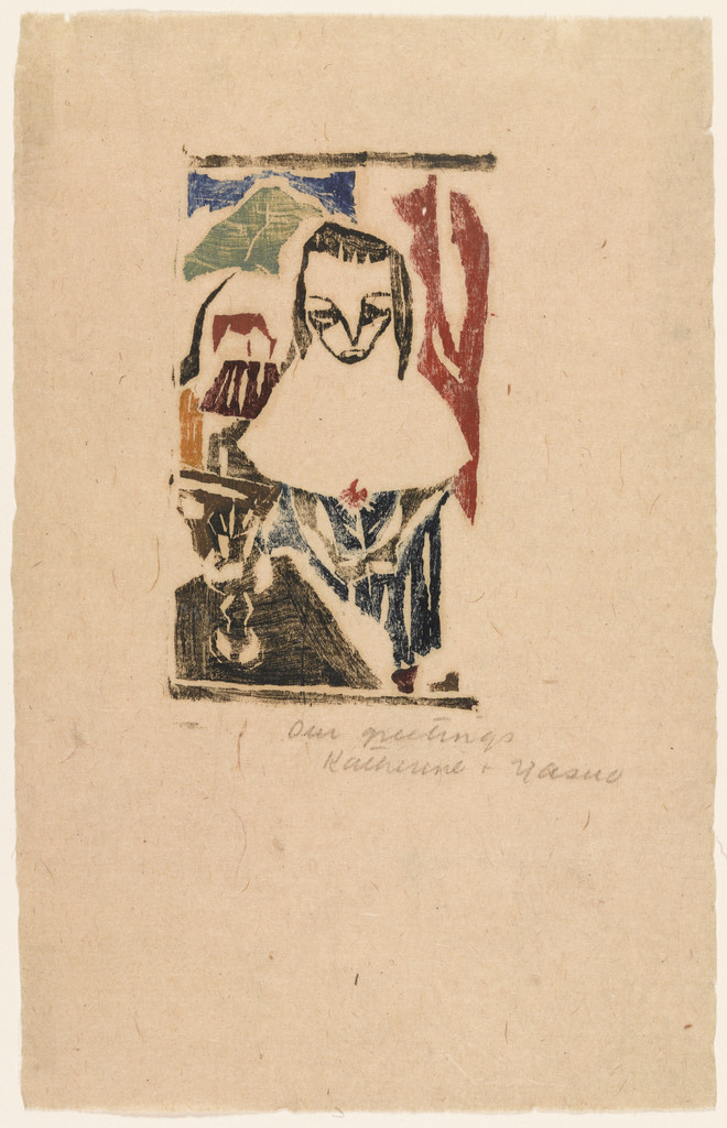 Woman Holding Flower at Table