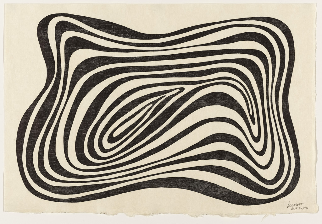 Concentric Irregular Black and White Bands