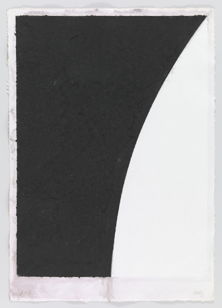 Colored Paper Image VI (White Curve with Black II)