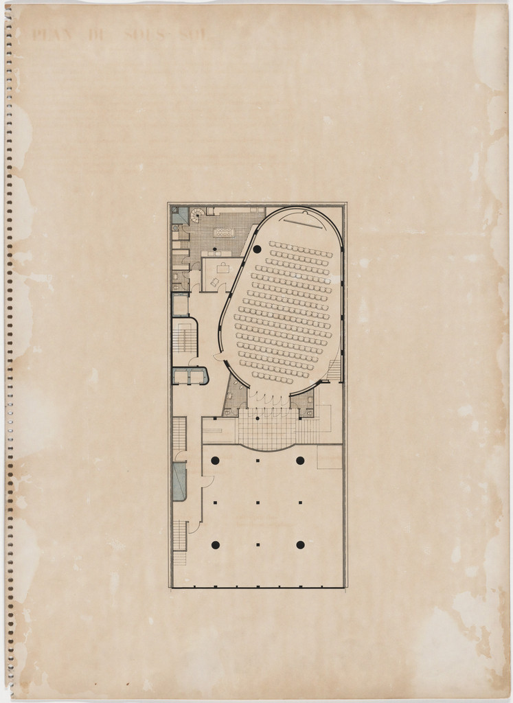 Maison de la Publicité Project, Paris, France (Plan of basement newsreel theater)