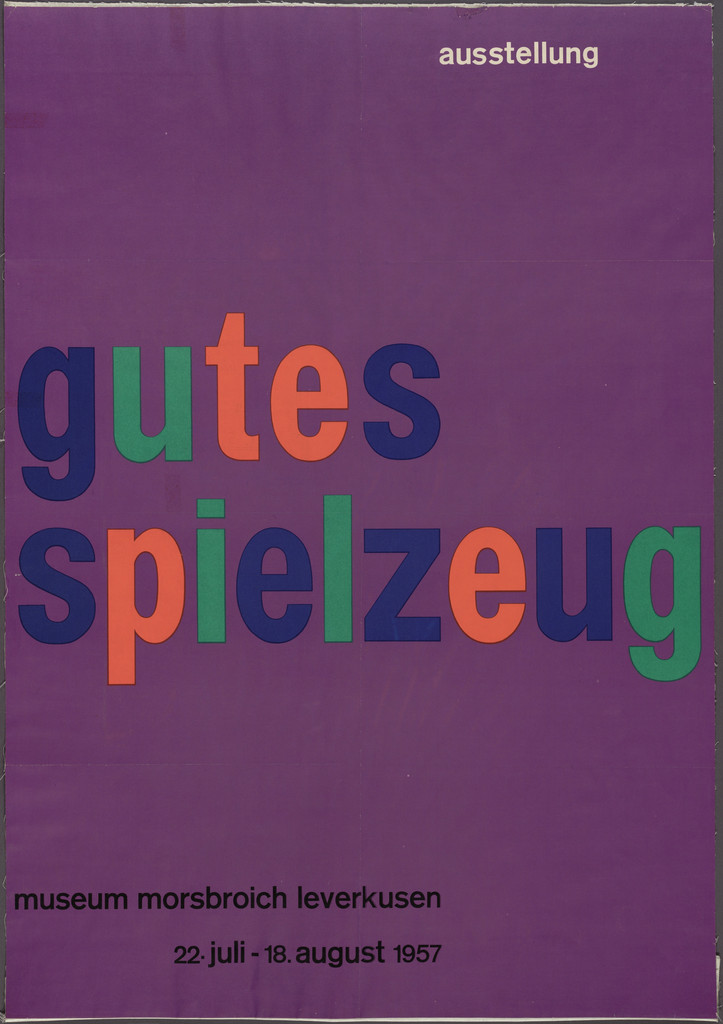 Gutes Spielzeug Museum Morsbroich Leverkusen 22 Juli-18 August 1957