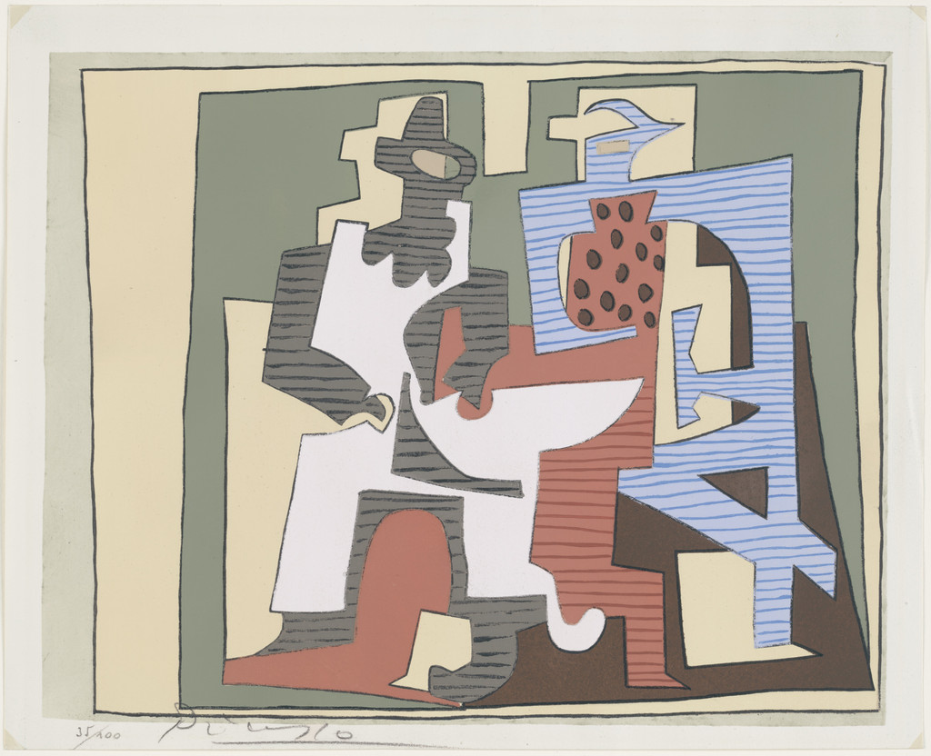 Pierrot and Harlequin, Seated from the series Dix Pochoirs