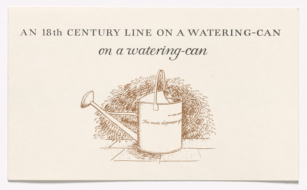 An Eighteenth Century Line on a Watering Can