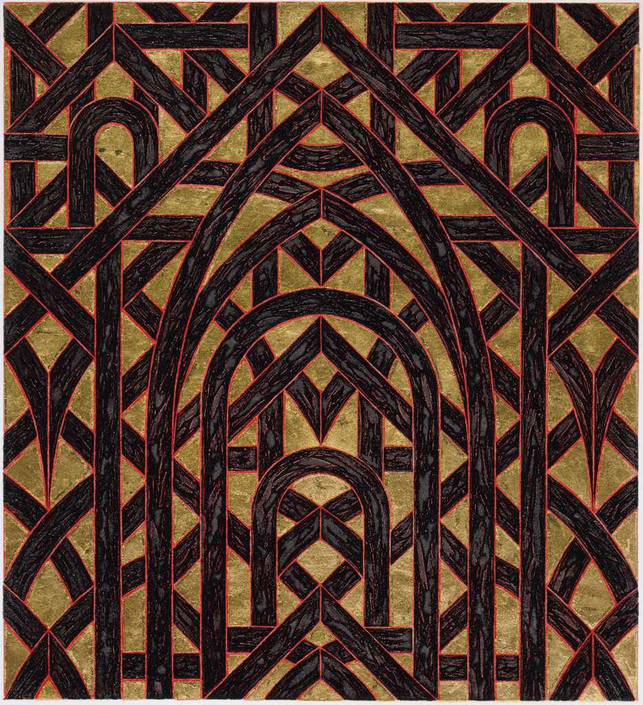 Gold Leaf, Red & Black