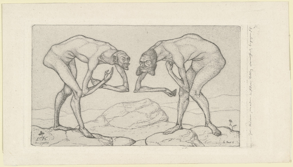 Two Men Meet, Each Believing the Other to Be of Higher Rank (Zwei Männer, einander in höherer Stellung vermutend, begegnen sich) from the series Inventions (Inventionen)