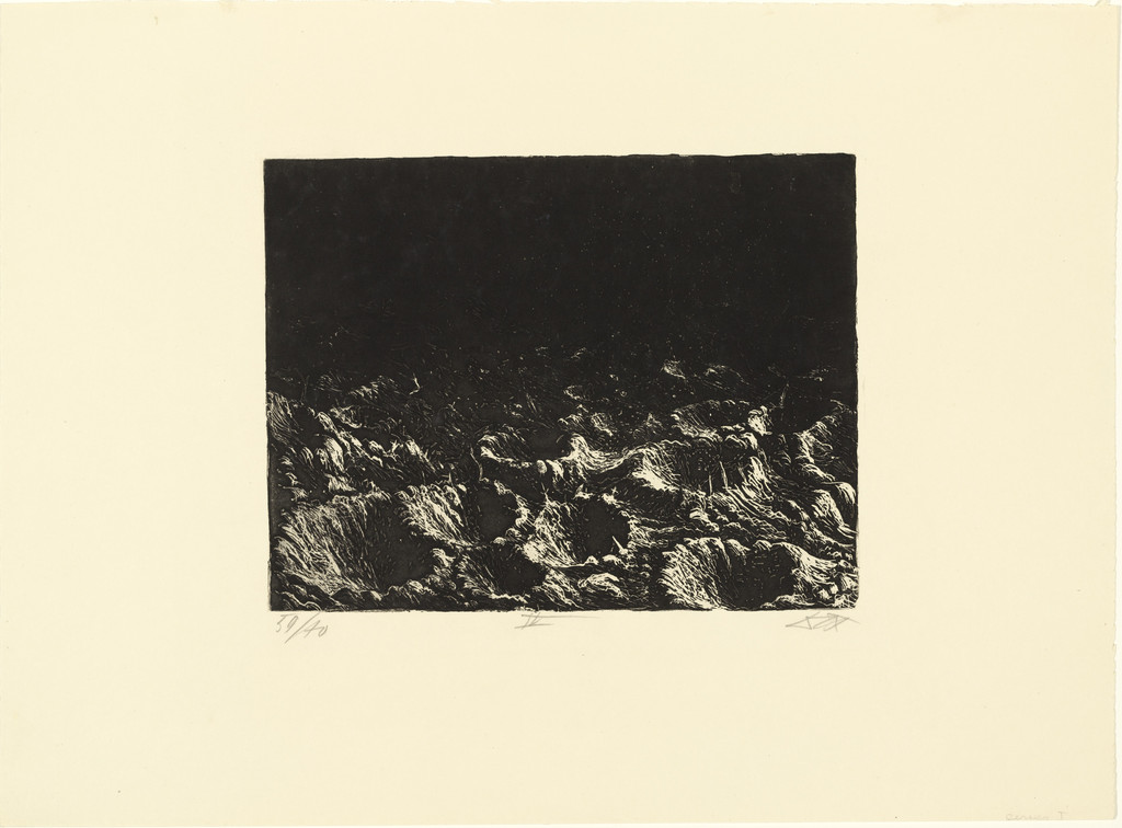 Crater Field near Dontrien, Lit by Flares (Trichterfeld bei Dontrien, von Leuchtkugeln erhellt) from The War (Der Krieg)